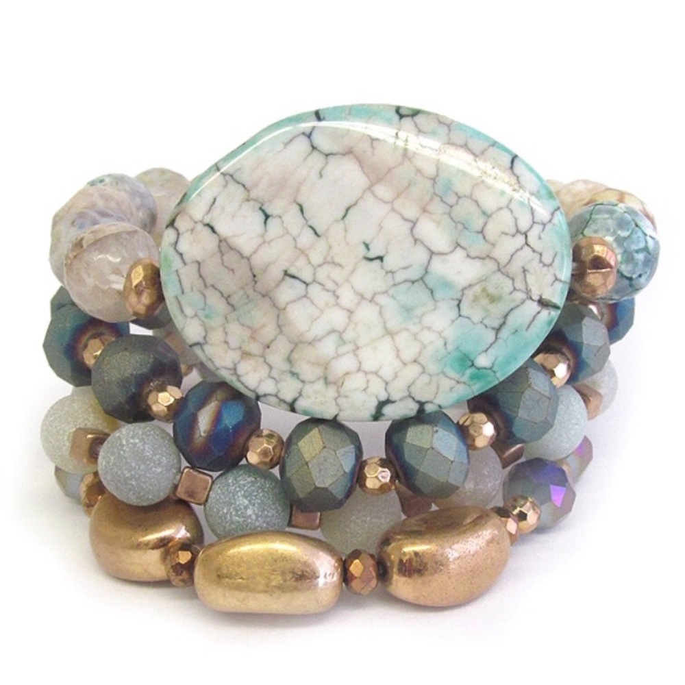 Large Agate Stone Bracelet